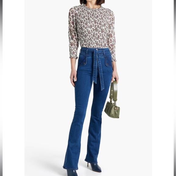 VERONICA BEARD
Kali shirred floral-print chiffon top Size-16 NWT - Picture 3 of 7